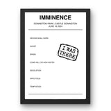 Imminence June 16, 2024 Donington Park Castle Donington Setlist Poster - Setlist