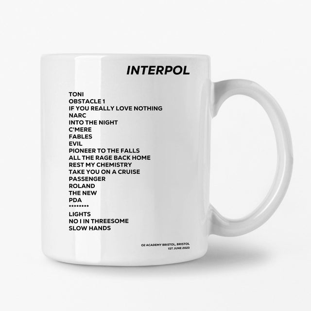 Interpol Bristol 1st June 2023 Setlist Mug - Setlist