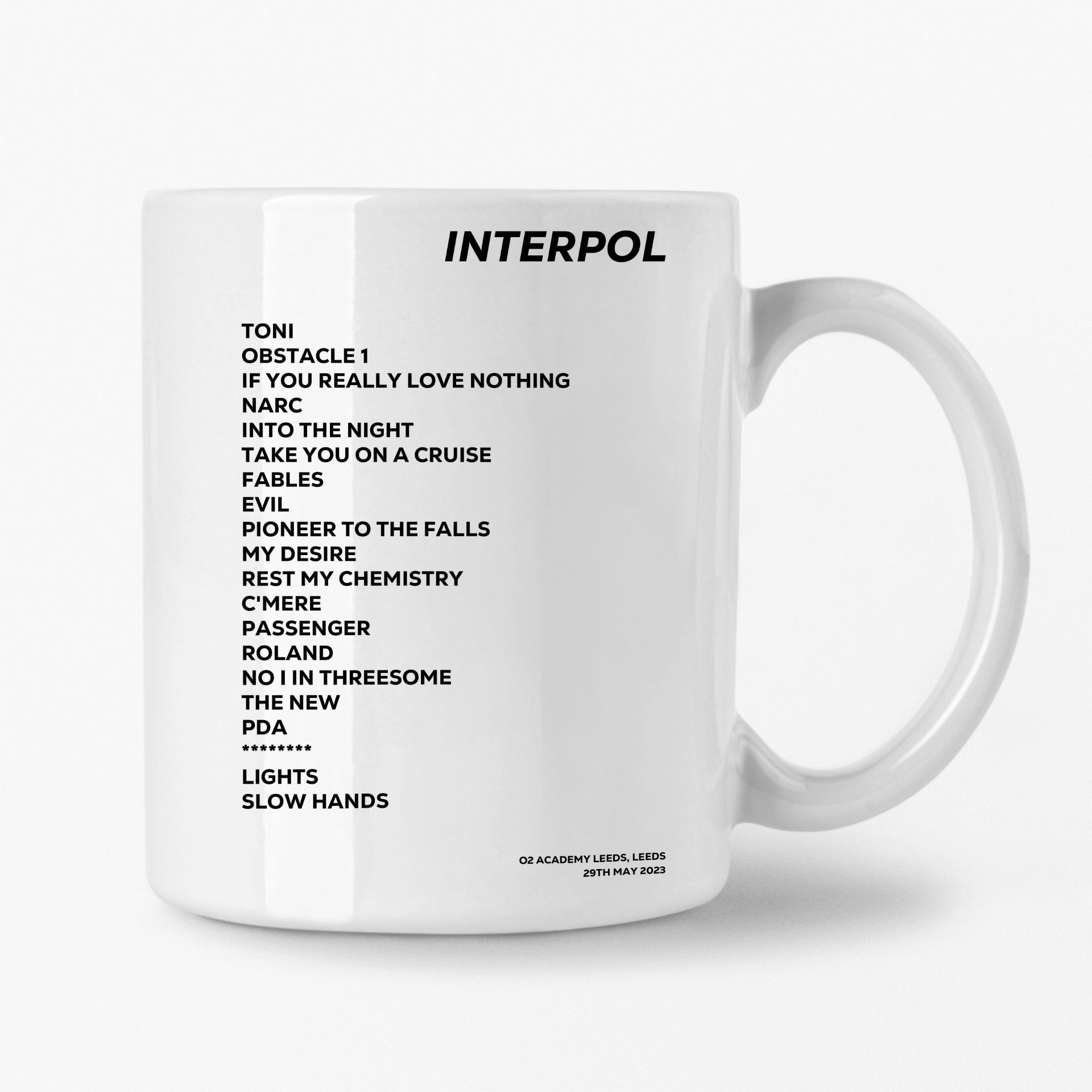 Interpol Leeds 29th May 2023 Setlist Mug - Setlist