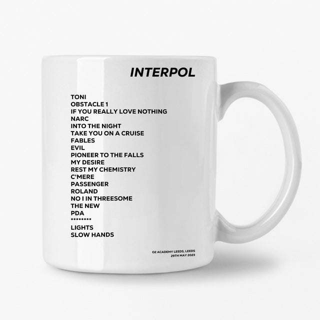 Interpol Leeds 29th May 2023 Setlist Mug - Setlist