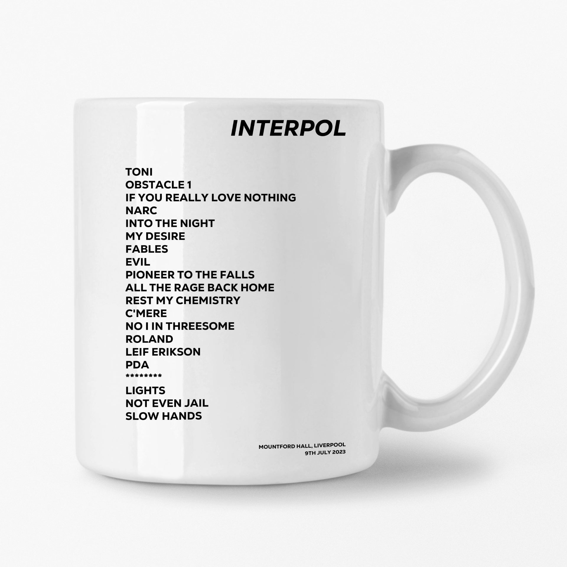 Interpol Liverpool 9th July 2023 Setlist Mug - Setlist