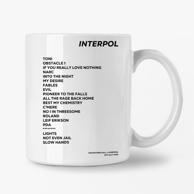 Interpol Liverpool 9th July 2023 Setlist Mug - Setlist