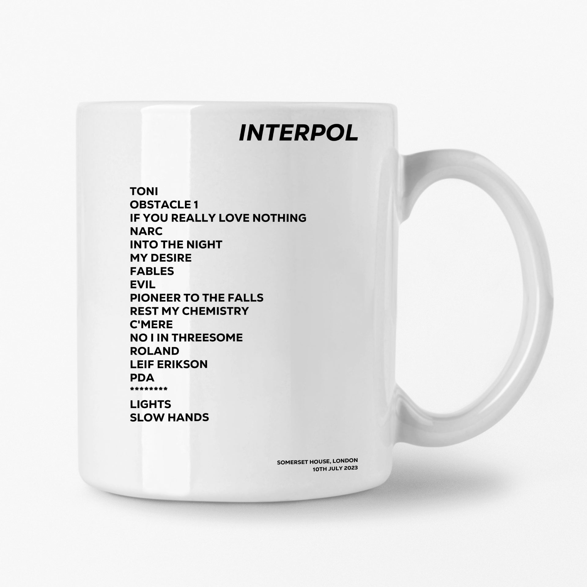 Interpol London 10th July 2023 Setlist Mug - Setlist