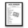 Jack Johnson June 25, 2023 The Mount at Wasing Reading Setlist Poster - Setlist