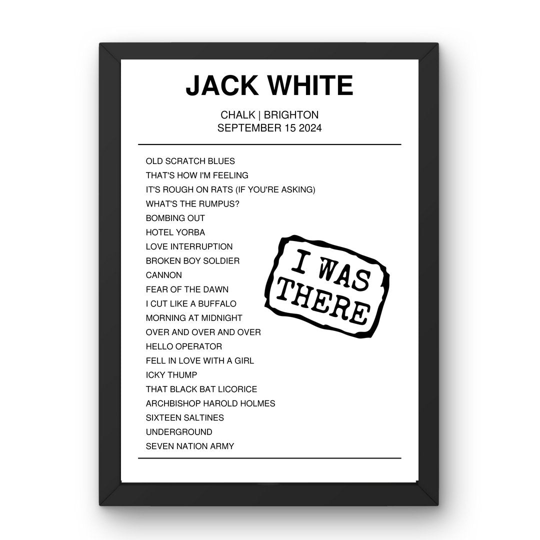 Jack White September 15, 2024 Chalk Brighton Setlist Poster - Setlist