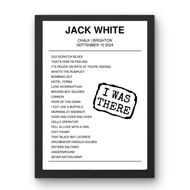 Jack White September 15, 2024 Chalk Brighton Setlist Poster - Setlist