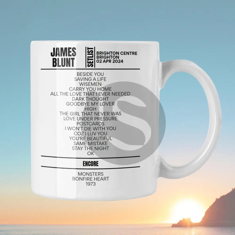 James Blunt Brighton April 2 2024 Setlist Mug - Setlist