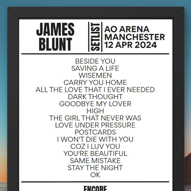 James Blunt Manchester April 2024 Setlist - Setlist