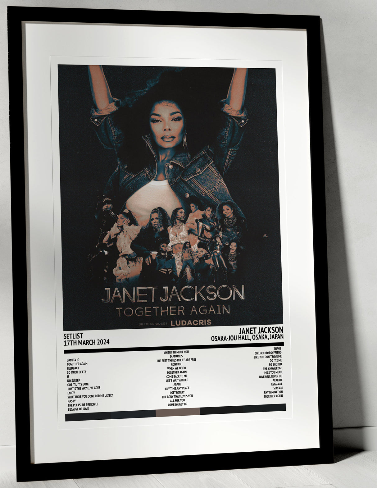 Janet Jackson Together Again Osaka - jou Hall Osaka 17th March 2024 - Setlist Tour Poster - Setlist