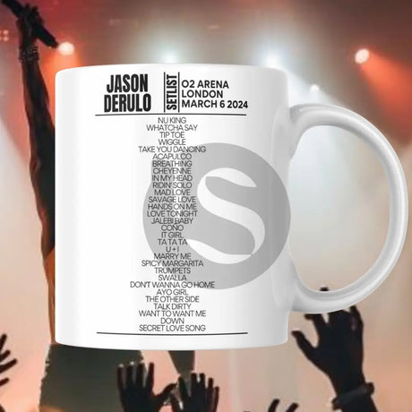 Jason Derulo O2 Arena London March 6 2024 Setlist Mug - Setlist