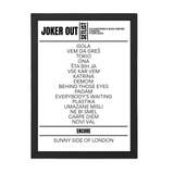 Joker Out London April 2024 Replica Setlist - Setlist