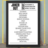 Joker Out Manchester April 2024 Replica Setlist - Setlist