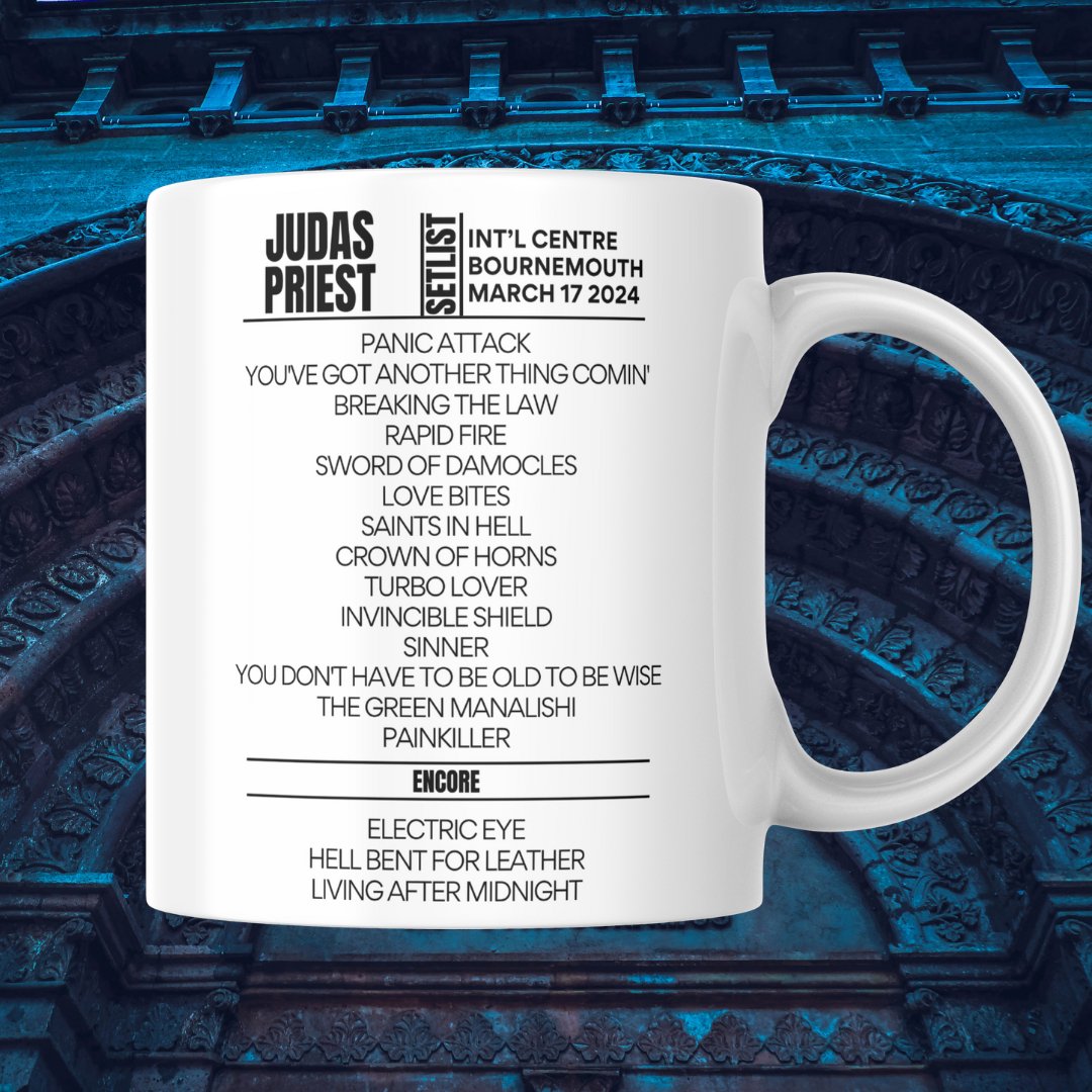 Judas Priest Bournemouth March 17 2024 Setlist Mug - Setlist