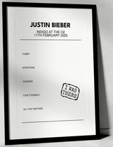 Justin Bieber 11th February 2020 indigo at The O2 London I Was There - Setlist