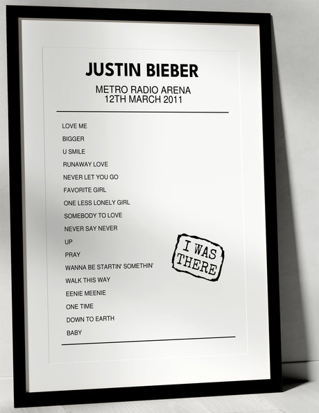 Justin Bieber 12th March 2011 Metro Radio Arena Newcastle upon Tyne I Was There - Setlist