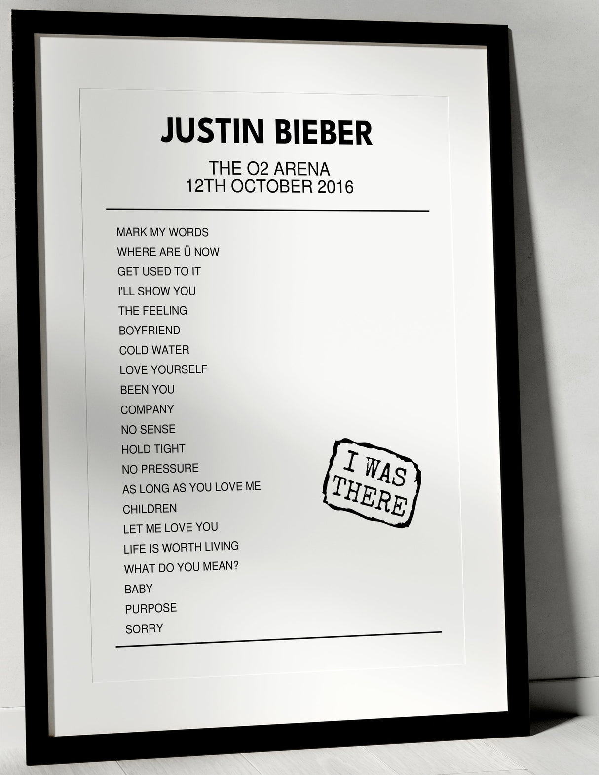 Justin Bieber 12th October 2016 The O2 Arena London I Was There - Setlist