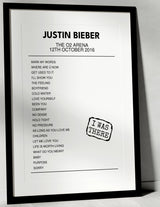 Justin Bieber 12th October 2016 The O2 Arena London I Was There - Setlist