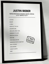 Justin Bieber 21st March 2011 Manchester Evening News Arena Manchester I Was There - Setlist