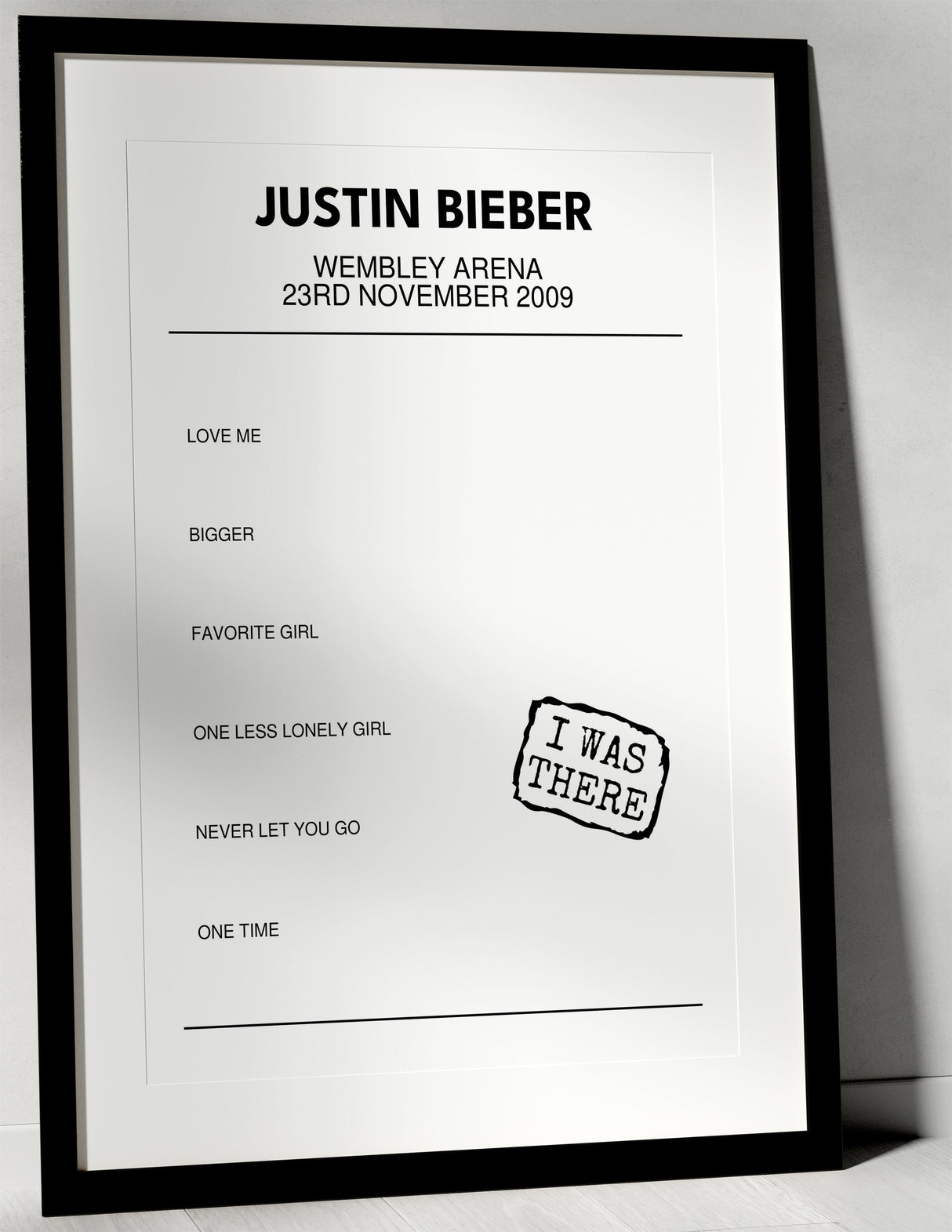 Justin Bieber 23rd November 2009 Wembley Arena London I Was There - Setlist