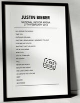 Justin Bieber 27th February 2013 National Indoor Arena Birmingham I Was There - Setlist