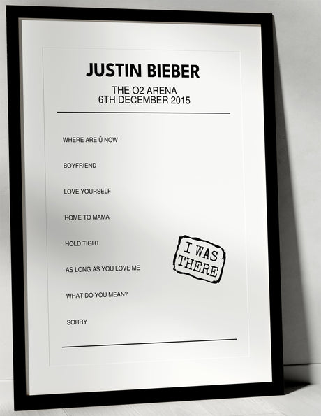 Justin Bieber 6th December 2015 The O2 Arena London I Was There - Setlist