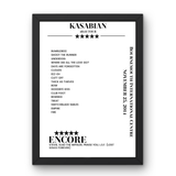 Kasabian Bournemouth International Centre Bournemouth 25 November 2014 Setlist Poster - Setlist