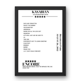 Kasabian Bramham Park Leeds 26 August 2012 Setlist Poster - Setlist