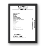 Kasabian Echo Arena Liverpool 05 December 2017 Setlist Poster - Setlist