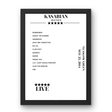 Kasabian Glasgow Green Glasgow 25 May 2014 Setlist Poster - Setlist