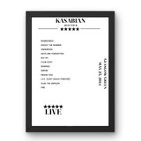 Kasabian Glasgow Green Glasgow 25 May 2014 Setlist Poster - Setlist