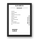 Kasabian Knebworth House Knebworth 04 June 2022 Setlist Poster - Setlist