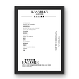 Kasabian LG Arena Birmingham 22 November 2014 Setlist Poster - Setlist