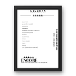 Kasabian Lowther Deer Park Penrith 28 July 2023 Setlist Poster - Setlist