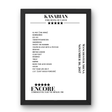 Kasabian Manchester Arena Manchester 30 November 2017 Setlist Poster - Setlist