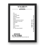 Kasabian O2 Academy Bournemouth Bournemouth 23 July 2024 Setlist Poster - Setlist