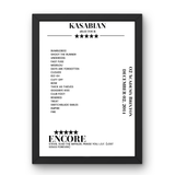 Kasabian O2 Academy Brixton London 02 December 2014 Setlist Poster - Setlist