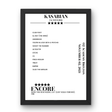 Kasabian O2 Academy Brixton London 02 November 2021 Setlist Poster - Setlist