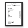 Kasabian O2 Academy Brixton London 04 December 2014 Setlist Poster - Setlist