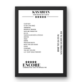 Kasabian O2 Academy Brixton London 23 August 2018 Setlist Poster - Setlist