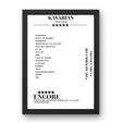 Kasabian Odyssey Arena Belfast 09 December 2014 Setlist Poster - Setlist