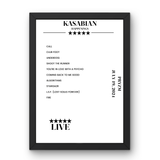 Kasabian PRYZM Kingston upon Thames 19 July 2024 Setlist Poster - Setlist