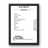 Kasabian Southsea Common Portsmouth 26 August 2023 Setlist Poster - Setlist