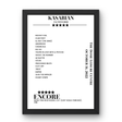 Kasabian The Dome Leisure Centre Doncaster 31 October 2022 Setlist Poster - Setlist