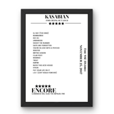 Kasabian The SSE Hydro Glasgow 25 November 2017 Setlist Poster - Setlist