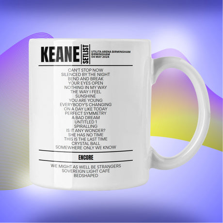 Keane Birmingham May 4 2024 Replica Setlist Mug - Setlist