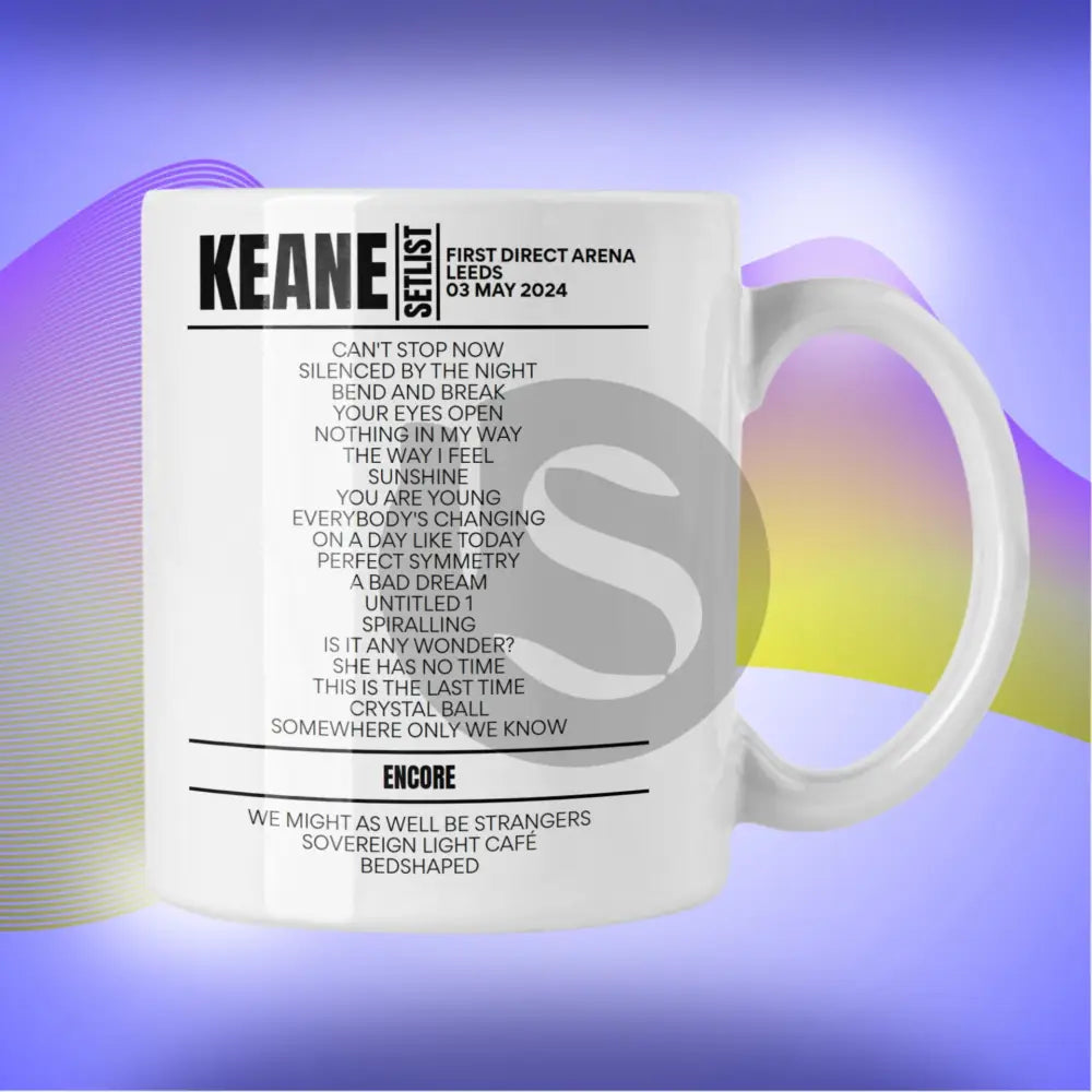 Keane Leeds May 3 2024 Replica Setlist Mug - Setlist