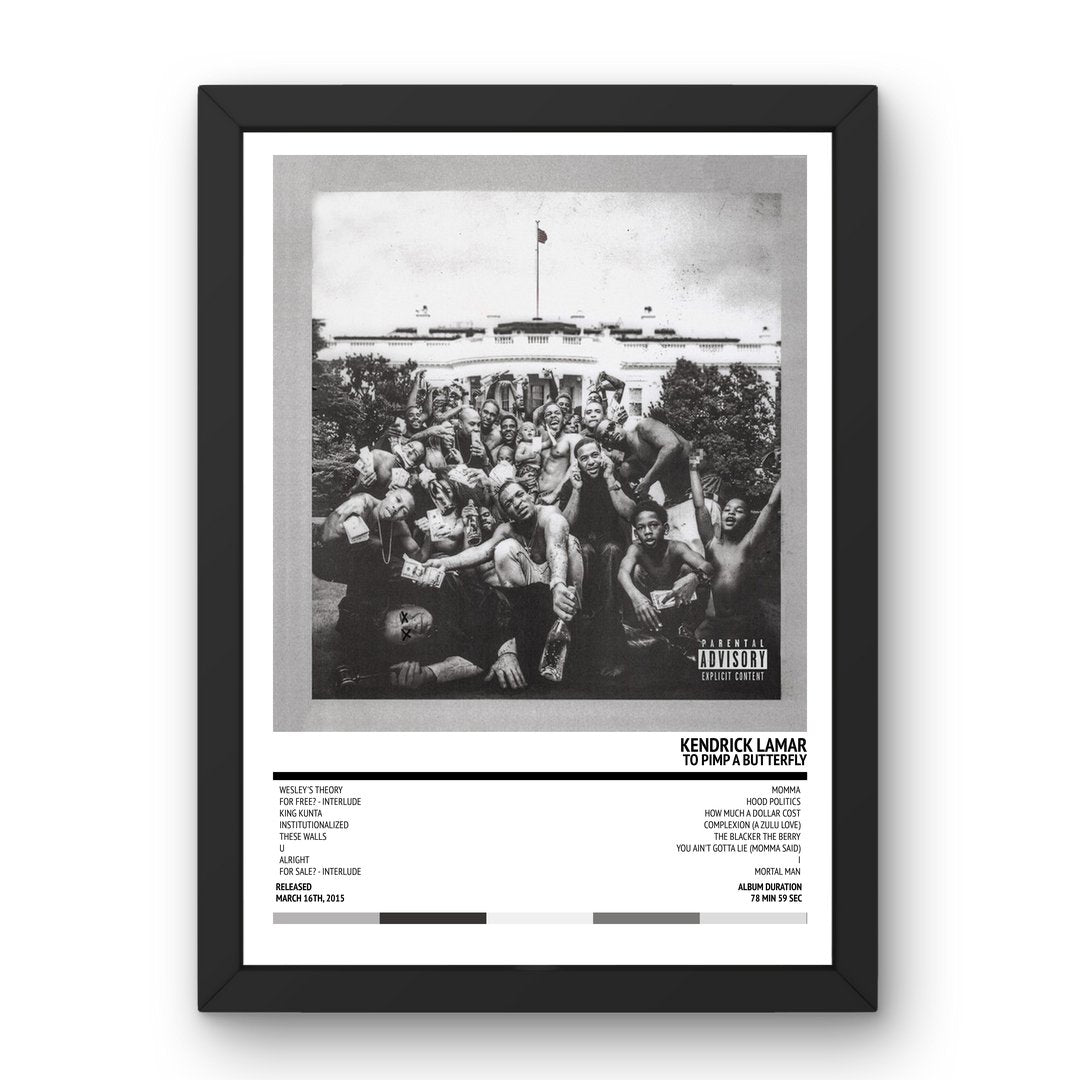 Kendrick Lamar - To Pimp A Butterfly (2015) Poster - Setlist