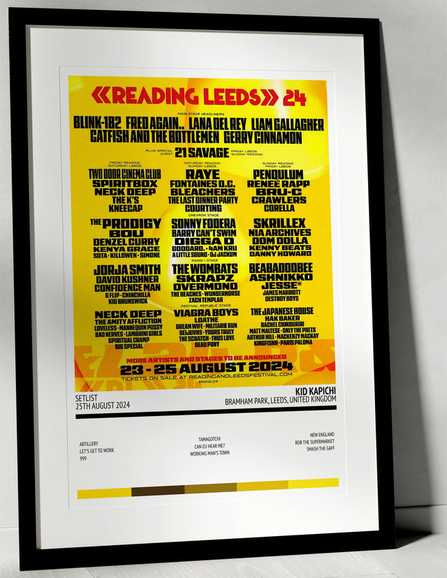 Kid Kapichi Bramham Park Leeds 25th August 2024 Setlist Tour Poster