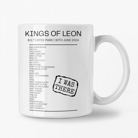 Kings Of Leon BST Hyde Park June 30 2024 Setlist Mug - Setlist