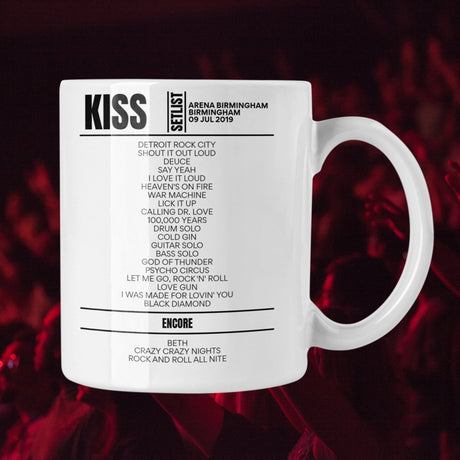 KISS Birmingham July 9, 2019 Replica Setlist Mug - Setlist